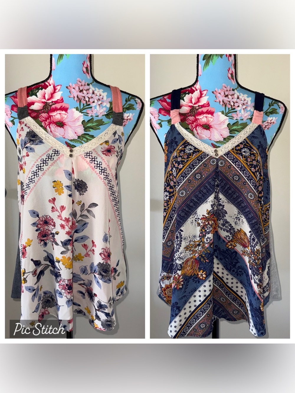 Bohemian Floral V-Neck Tank Top